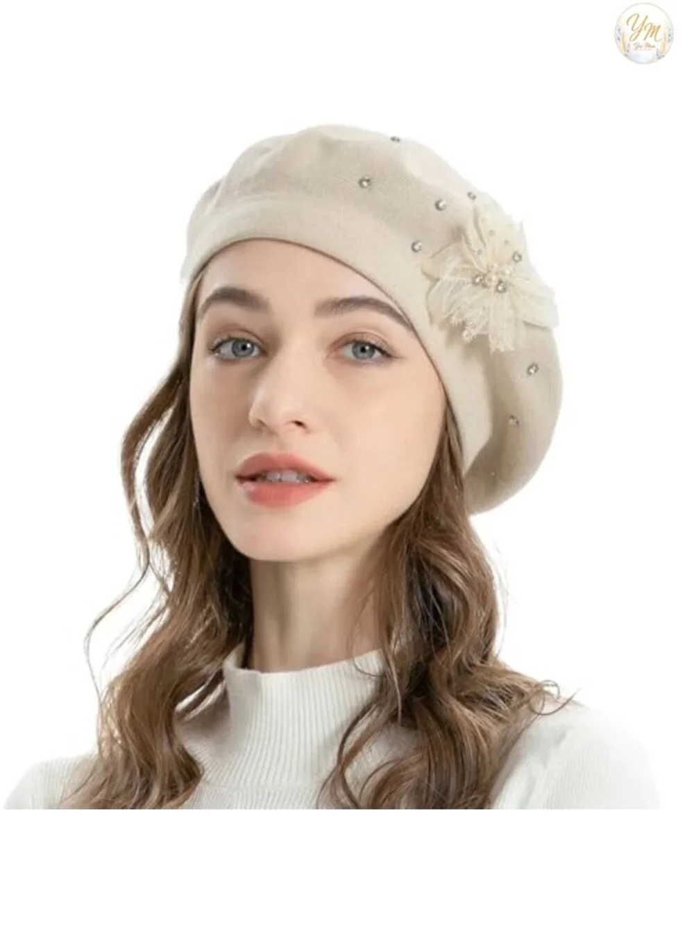Women's Reversible French Beret Hat Soft Warm Viscose Blend Wool Cap